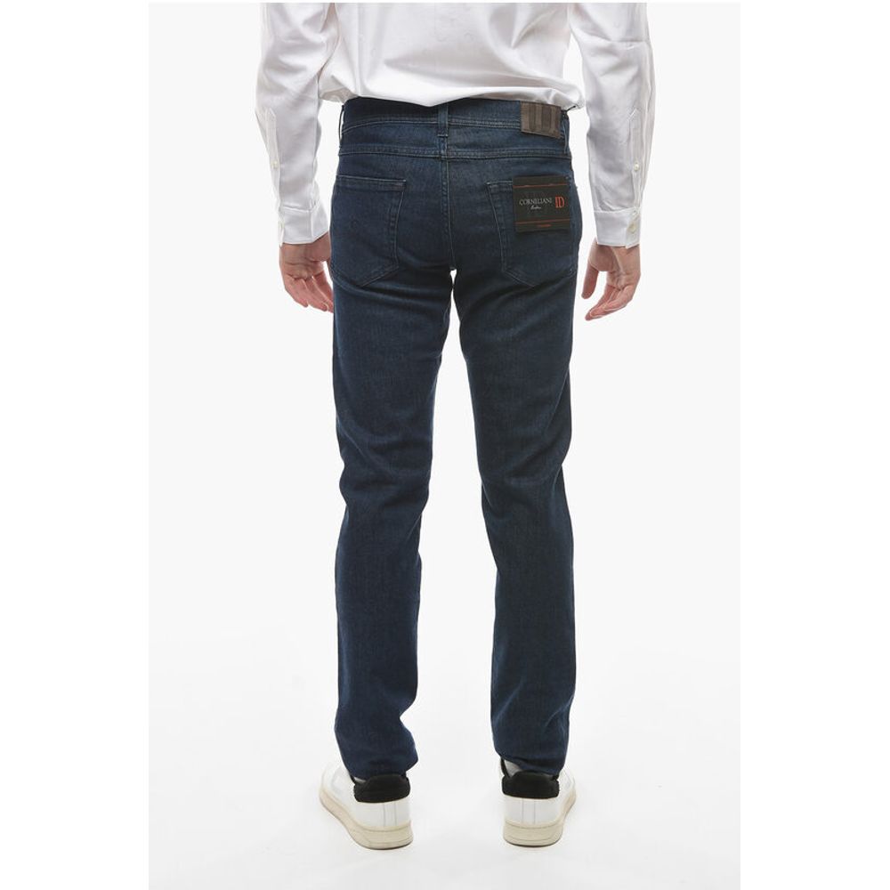 Corneliani ID LUXURY DENIM Denims with Dark Wash and Logo Patch 17cm