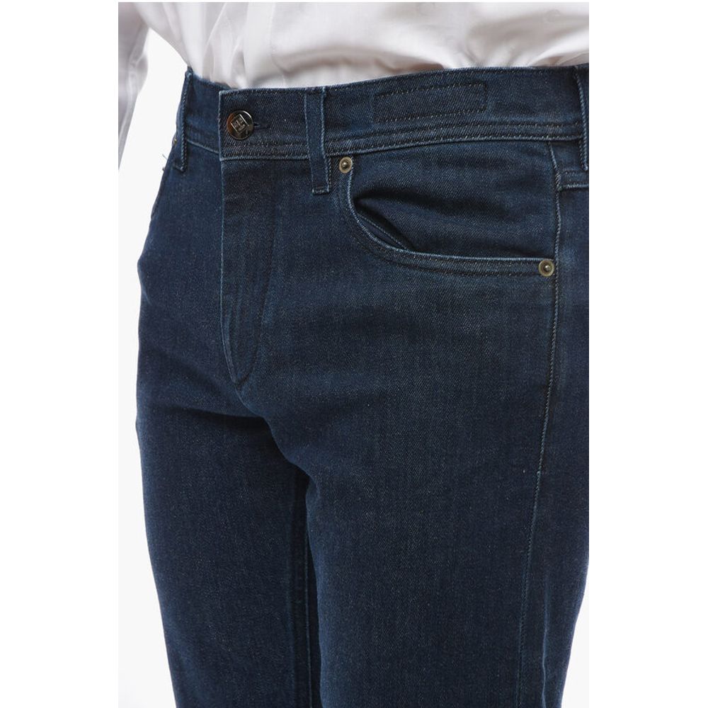 Corneliani ID LUXURY DENIM Denims with Dark Wash and Logo Patch 17cm