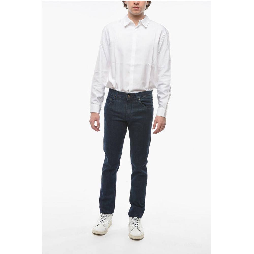 Corneliani ID LUXURY DENIM Denims with Dark Wash and Logo Patch 17cm