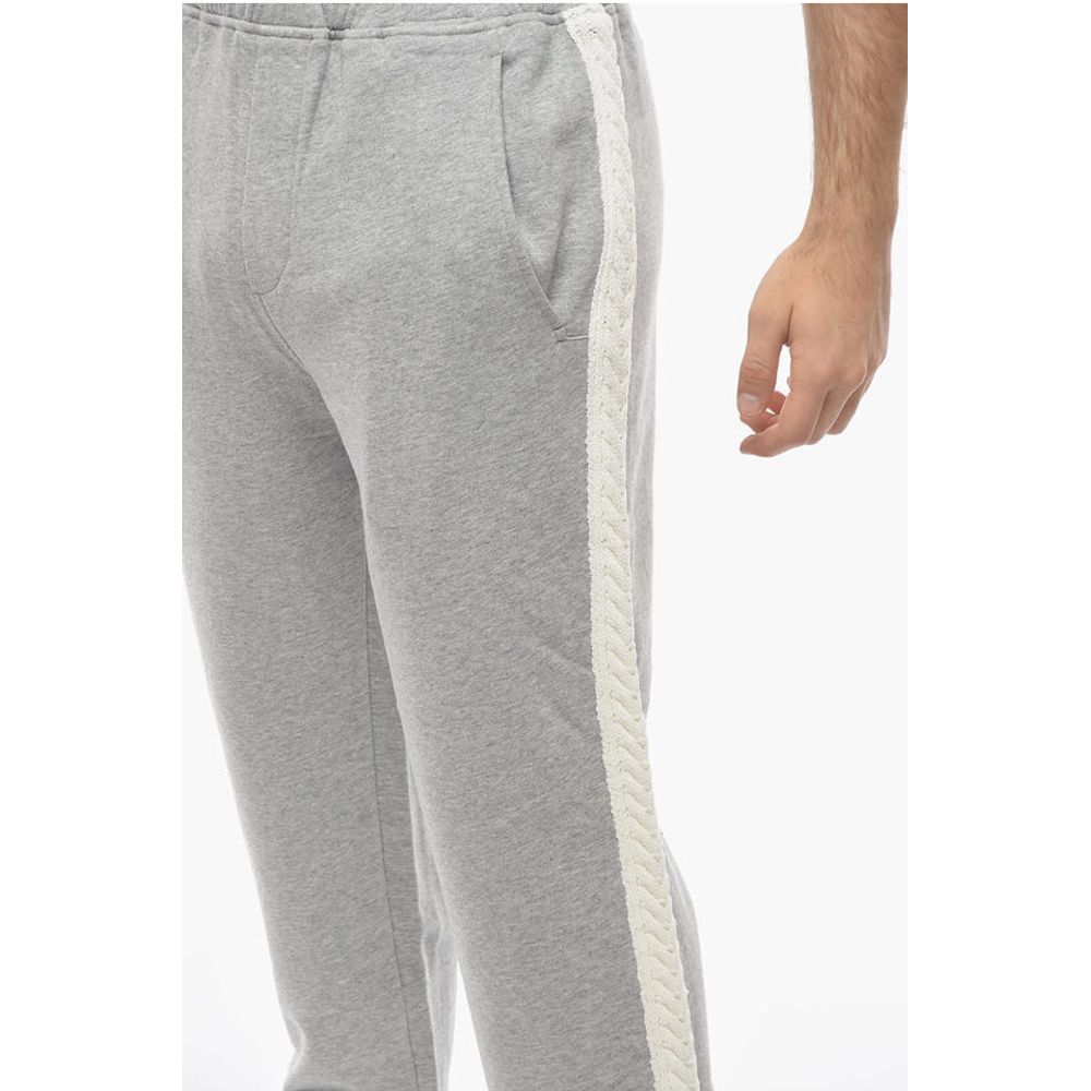 Neil Barrett Cotton Loose Fit Sweatpants with Knitted Side Bands