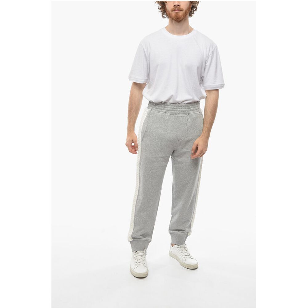 Neil Barrett Cotton Loose Fit Sweatpants with Knitted Side Bands