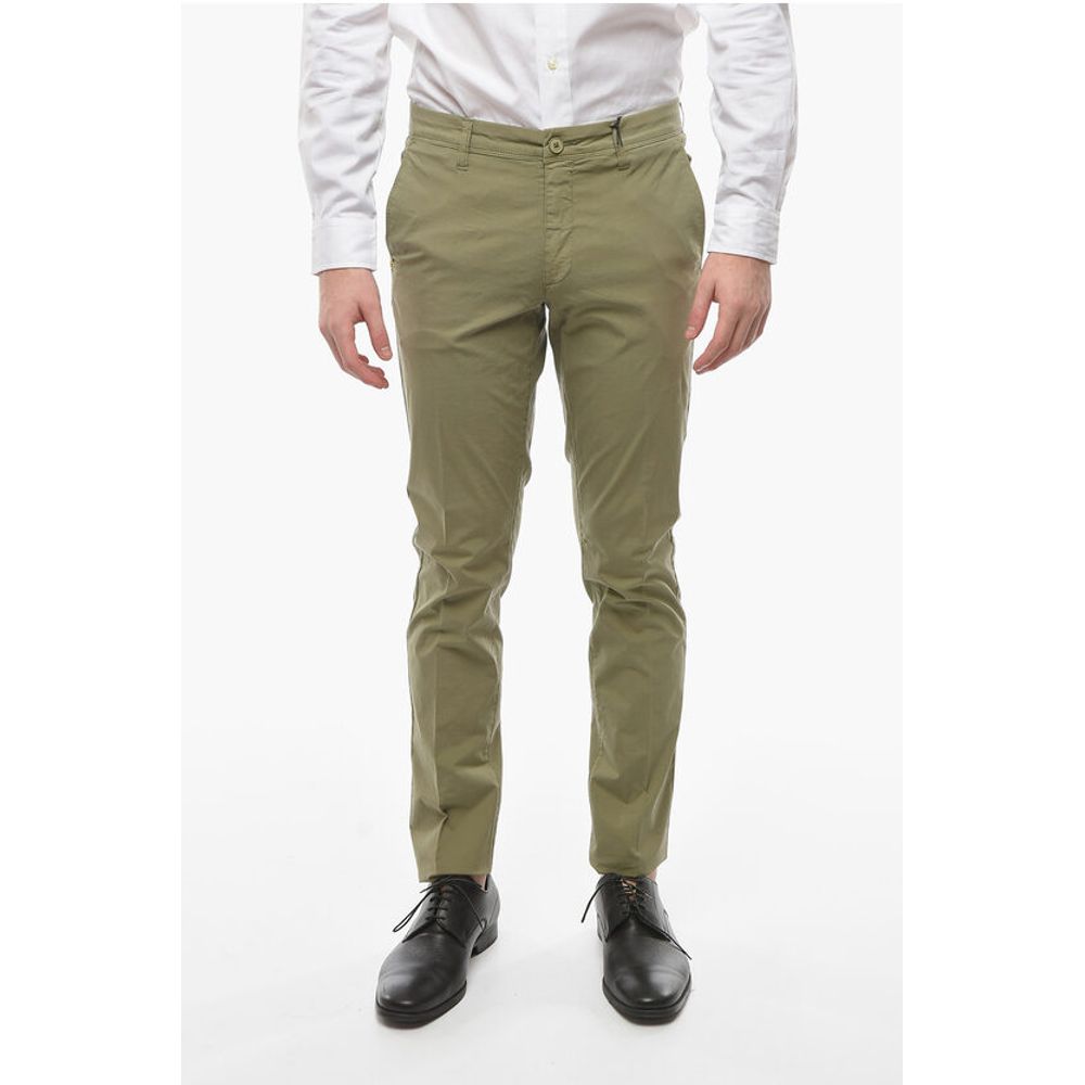 Corneliani CC COLLECTION Linen Blend Chinos Pants with Belt Loops
