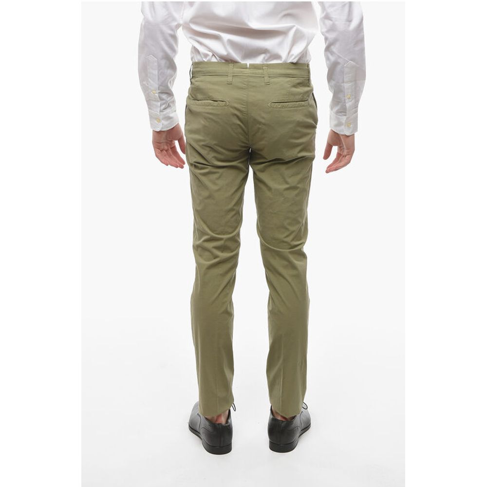 Corneliani CC COLLECTION Linen Blend Chinos Pants with Belt Loops