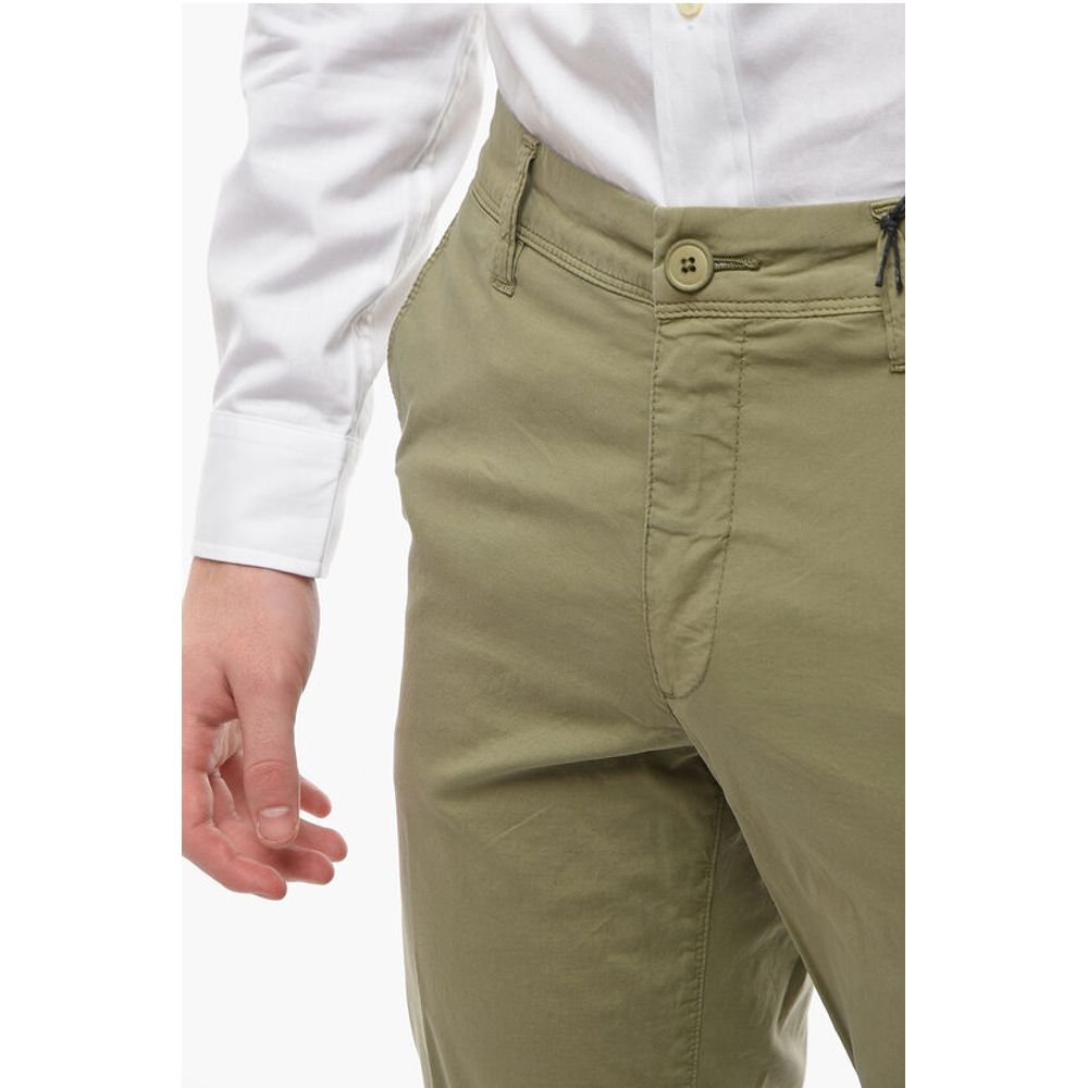 Corneliani CC COLLECTION Linen Blend Chinos Pants with Belt Loops