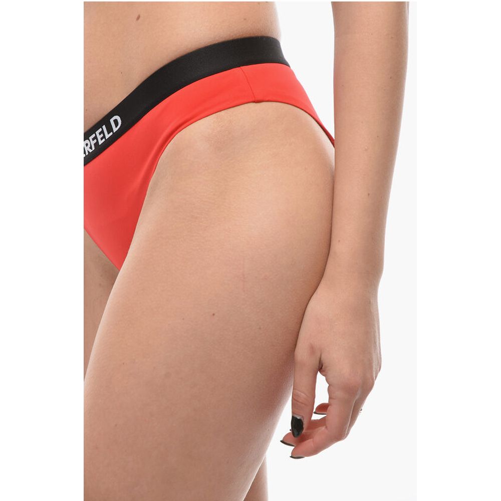 Karl Lagerfeld Solid Color SPORT Bikini Bottom with Elastic Band Logoed at
