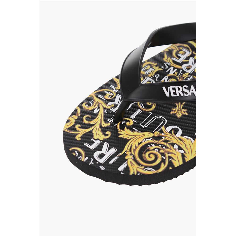 Versace JEANS COUTURE Baroque Printed Rubber Flip Flops