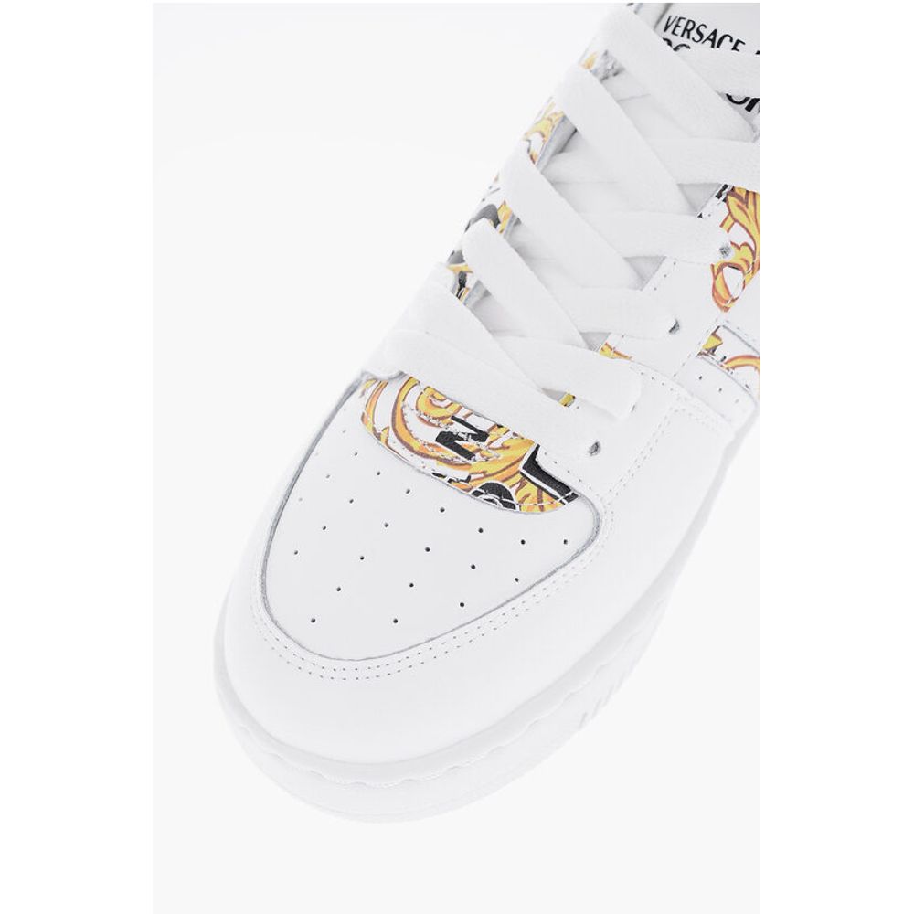 Versace JEANS COUTURE Leather MEYSSA Low-Top Sneakers with Baroque M