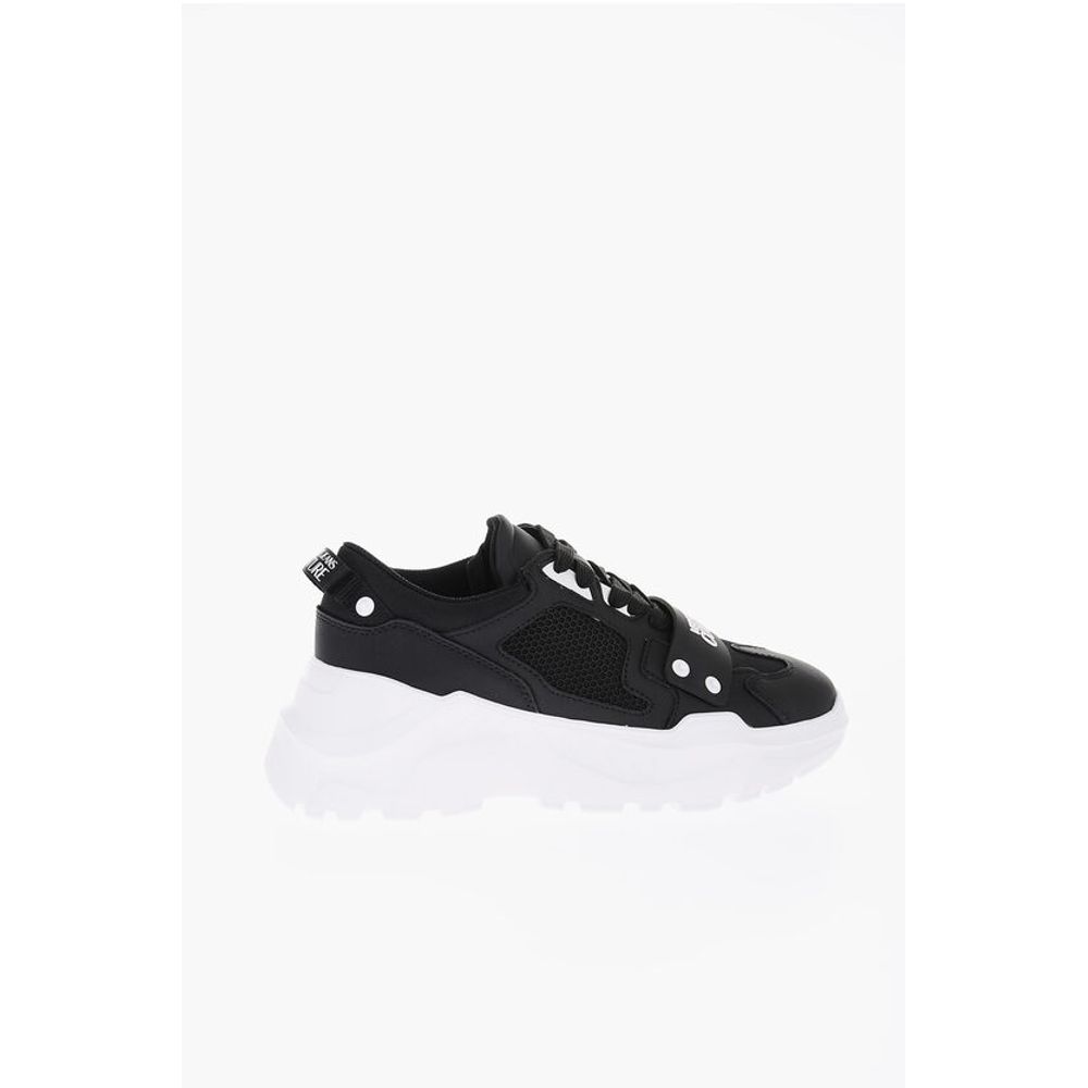 Versace JEANS COUTURE Leather and Fabric SPEEDTRACK Sneakers with Me