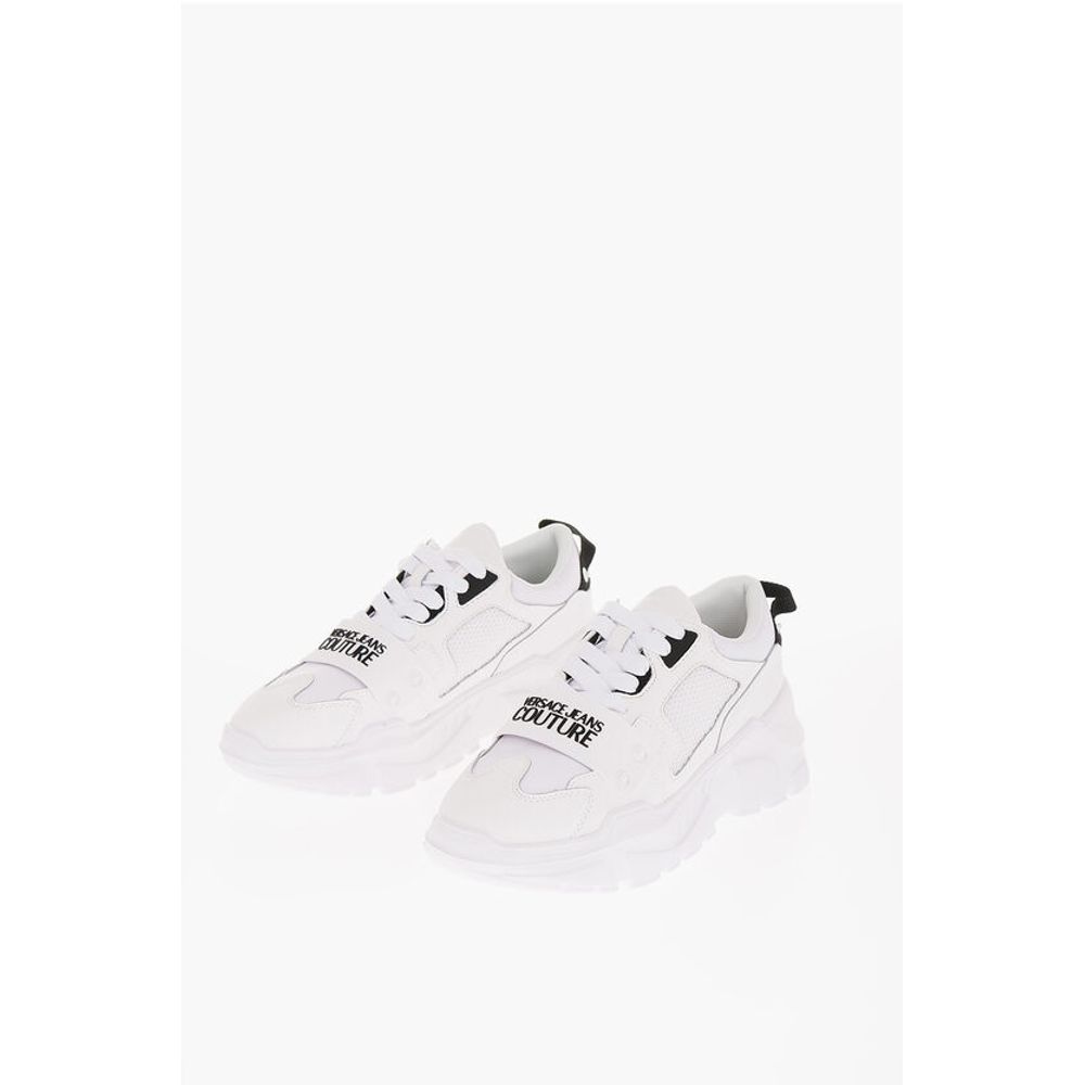 Versace JEANS COUTURE Leather and Fabric SPEEDTRACK Sneakers with Me