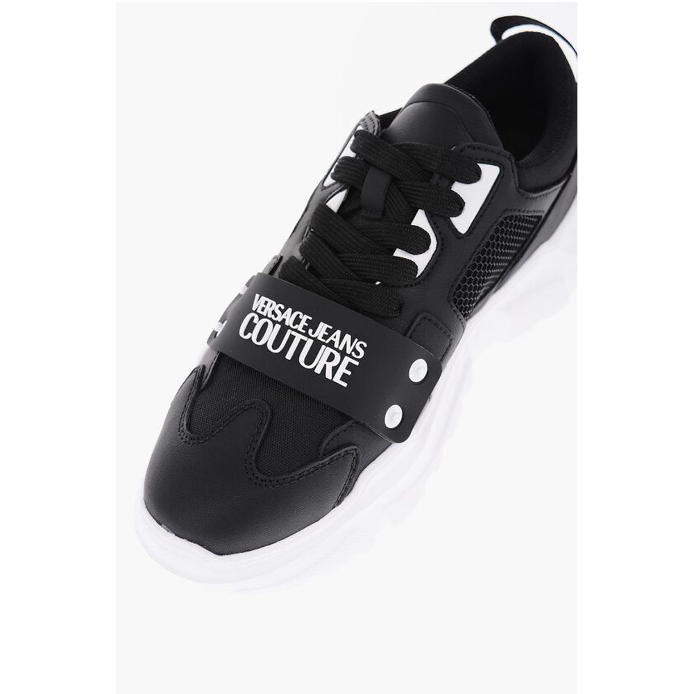 Versace JEANS COUTURE Leather and Fabric SPEEDTRACK Sneakers with Me