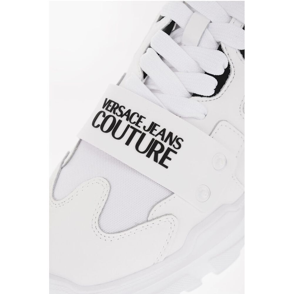 Versace JEANS COUTURE Leather and Fabric SPEEDTRACK Sneakers with Me