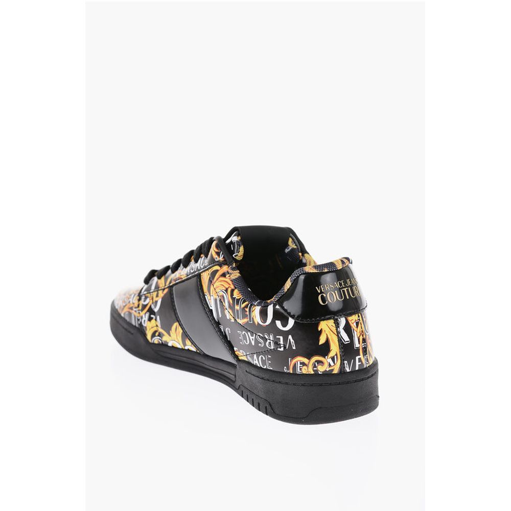 Versace JEANS COUTURE Baroque Motif Patent Leather BROOKLYN Low-Top