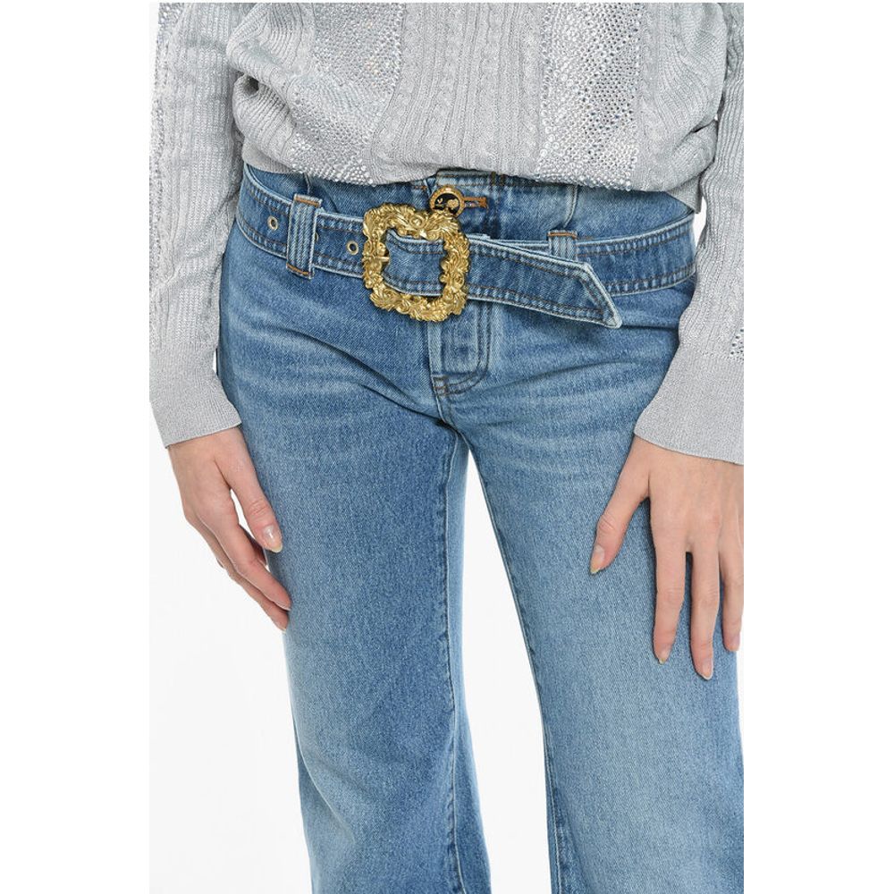 Cormio High Waisted Flared Fit Jeans With Buckle