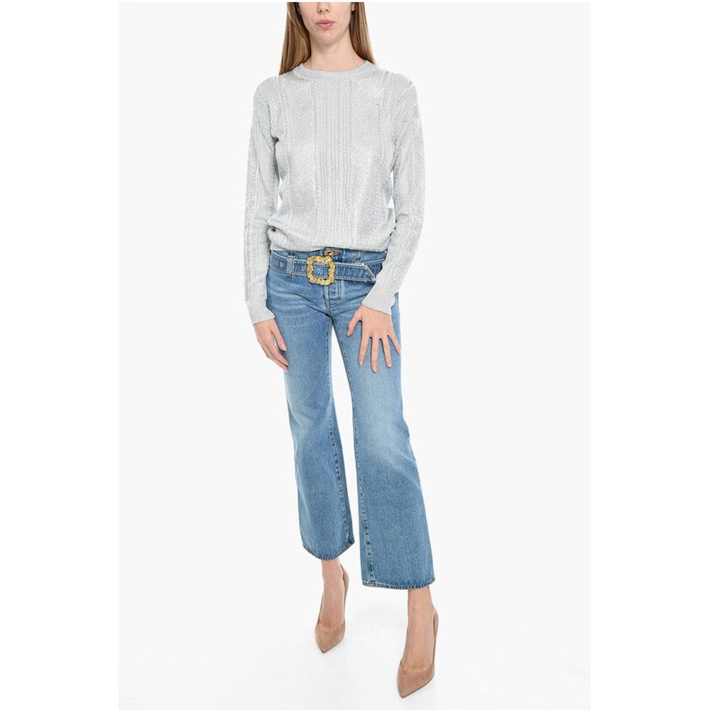 Cormio High Waisted Flared Fit Jeans With Buckle