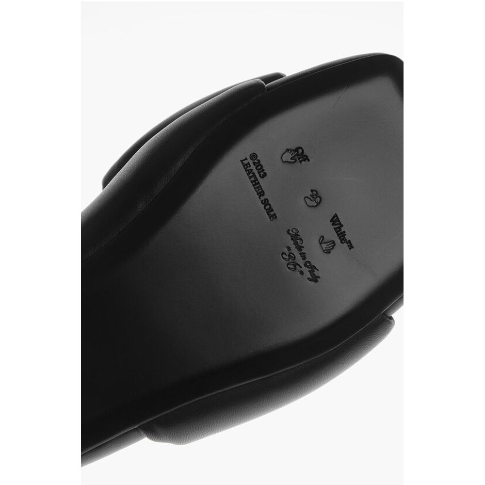 Off-White Padded Leather Bow Sliders