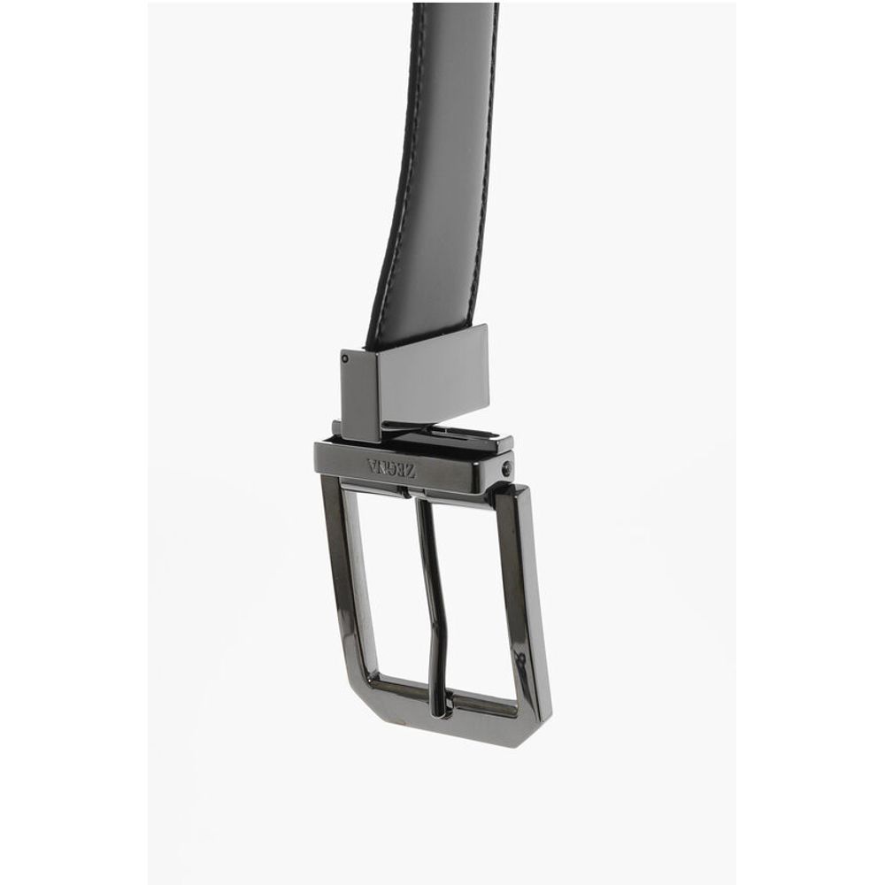 Ermenegildo Zegna Leather and Textured Leather Reversible Belt