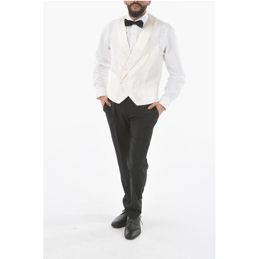 Corneliani Silk ACADEMY CERIMONIA Bouble Breasted Vest with Back Half-B