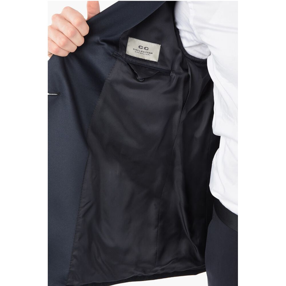 Corneliani CC COLLECTION patterned velour center vent peak lapel double