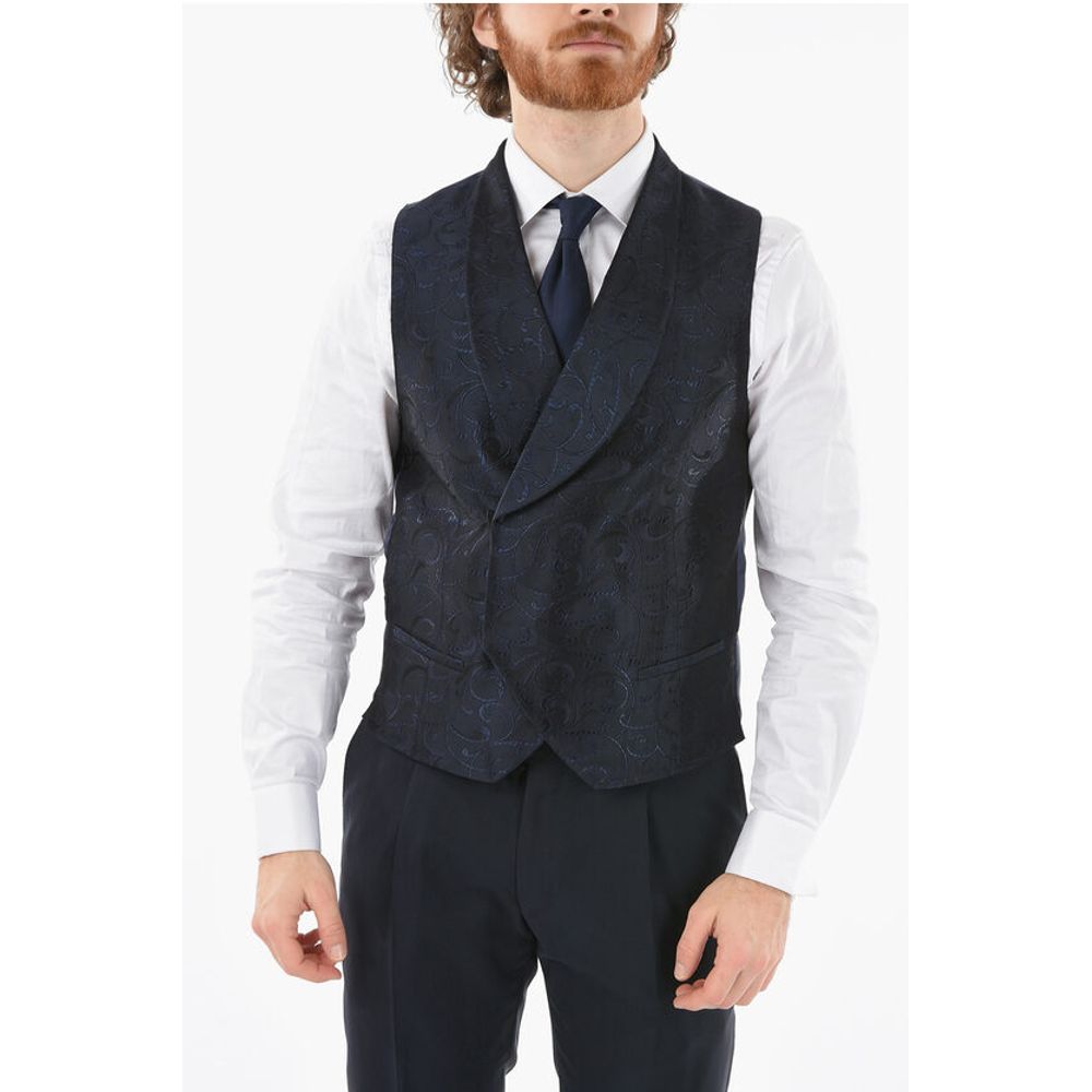 Corneliani CC COLLECTION Embroidered CERIM. RESET Waistcoat with Hidden
