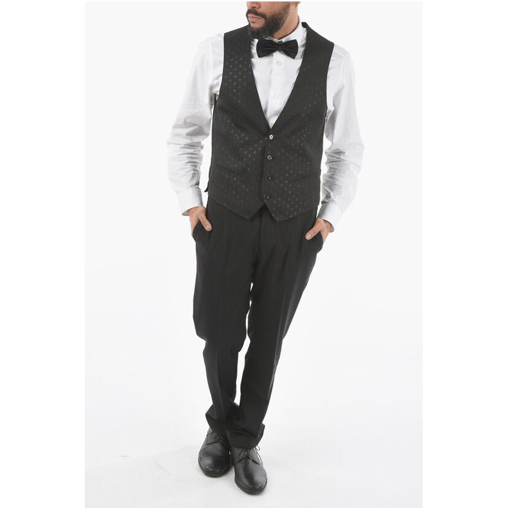 Corneliani CC COLLECTION All-Over Glitter 4-Buttons CERIM RESET Vest