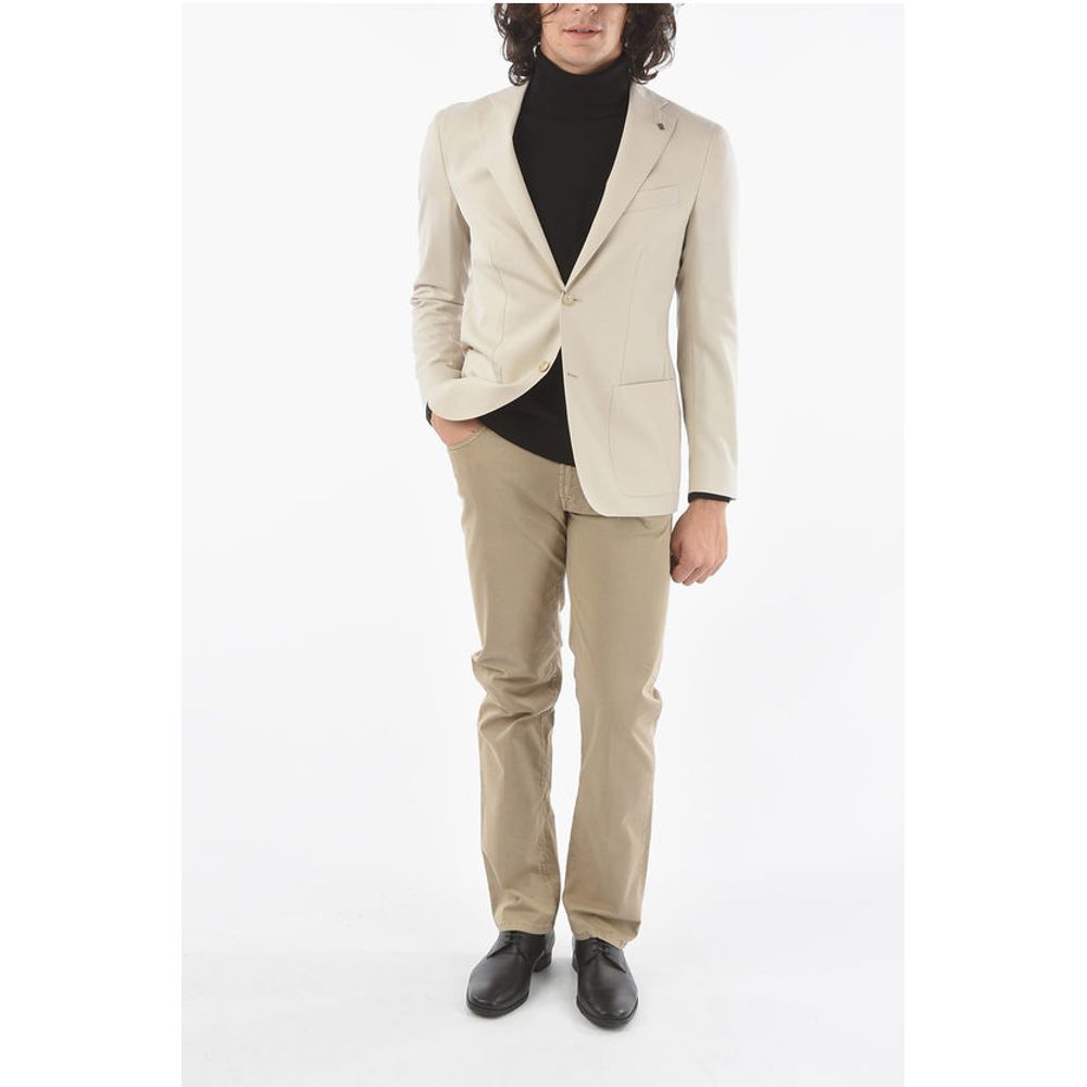 Corneliani CC COLLECTION Half-Lined Blazer with Sewn Pockets and Notch