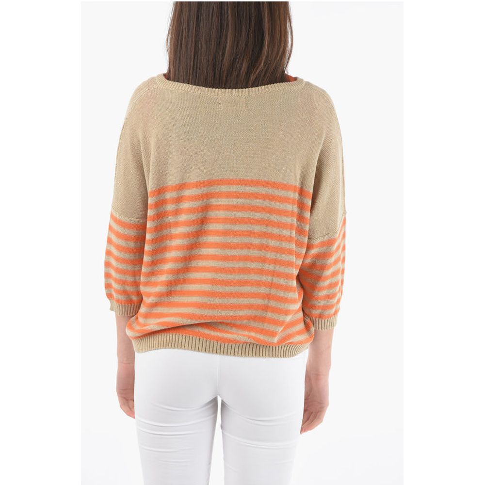 Woolrich Two-Tone Awining Striped V-Neck Sweater