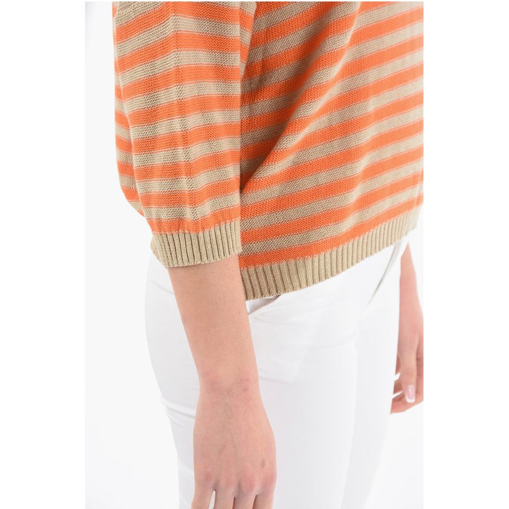 Woolrich Two-Tone Awining Striped V-Neck Sweater