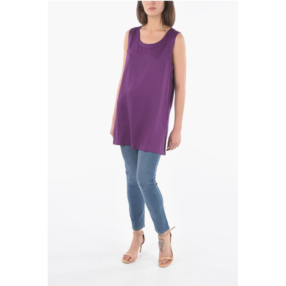 Woolrich Solid Color Maxi Top with Side Splits