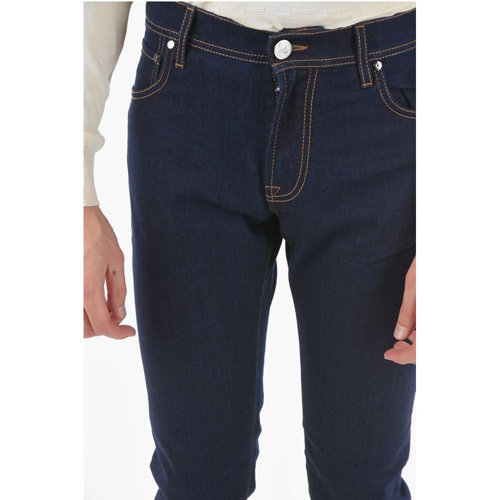 Corneliani ID 5 Pocket Visible Stitching Slim Fit Denims