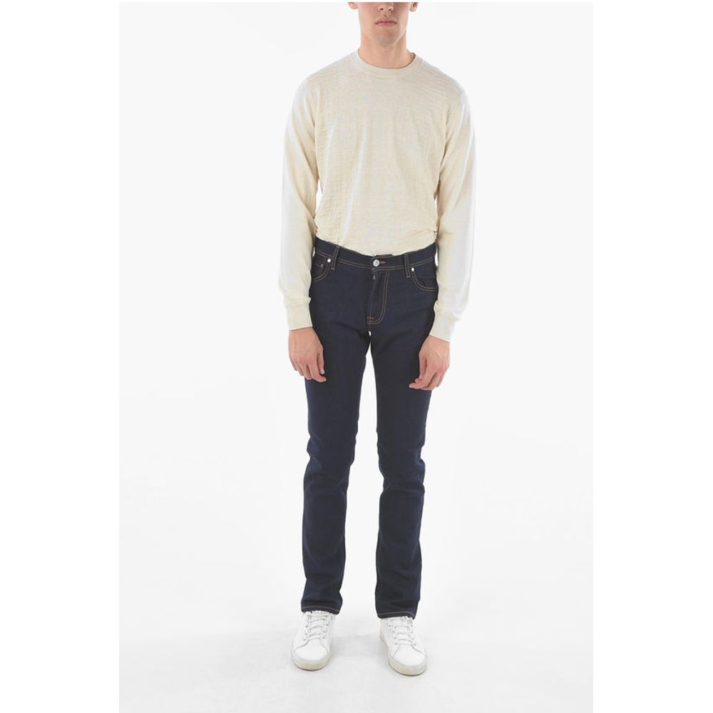 Corneliani ID 5 Pocket Visible Stitching Slim Fit Denims
