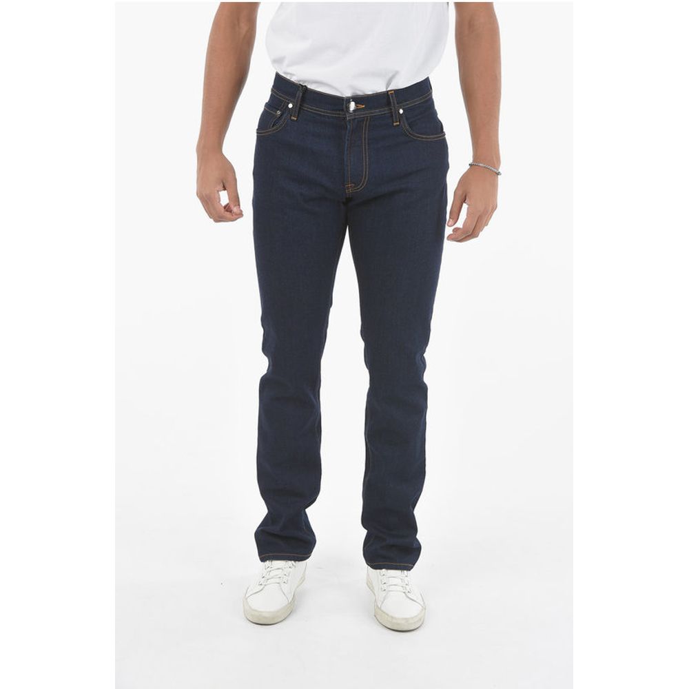 Corneliani ID LUXURY DENIM Dark Wash Slim Fit Denims with Belt Loops