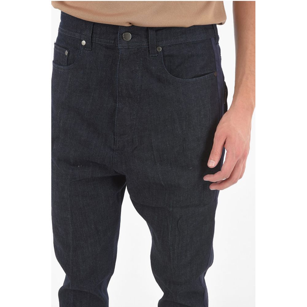 Neil Barrett THE GODFATHER OF DENIM Raw Denim Low-crotch Jeans with Satin