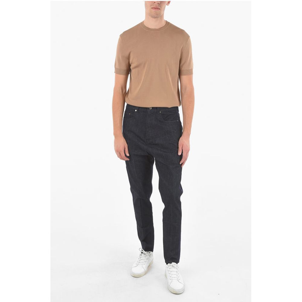 Neil Barrett THE GODFATHER OF DENIM Raw Denim Low-crotch Jeans with Satin