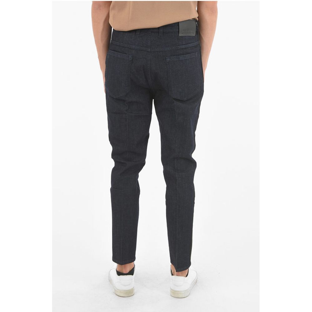 Neil Barrett THE GODFATHER OF DENIM Raw Denim Low-crotch Jeans with Satin