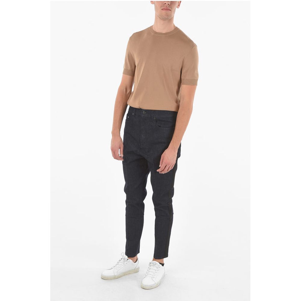 Neil Barrett THE GODFATHER OF DENIM Raw Denim Low-crotch Jeans with Satin
