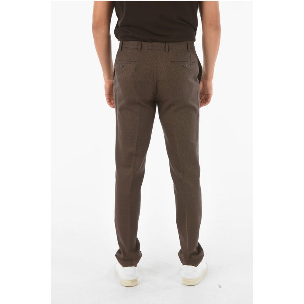 Corneliani CC COLLECTION Virgin Wool REWARD Chino Pants with Houndstoot