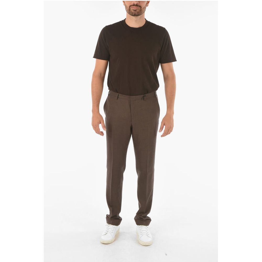 Corneliani CC COLLECTION Virgin Wool REWARD Chino Pants with Houndstoot