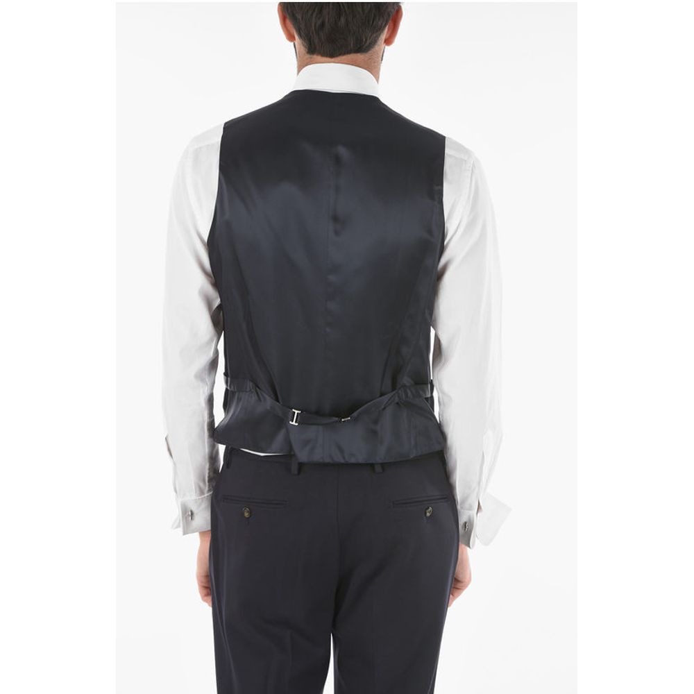 Corneliani CC COLLECTION Virgin Wool REFINED Vest with 5-button Closure