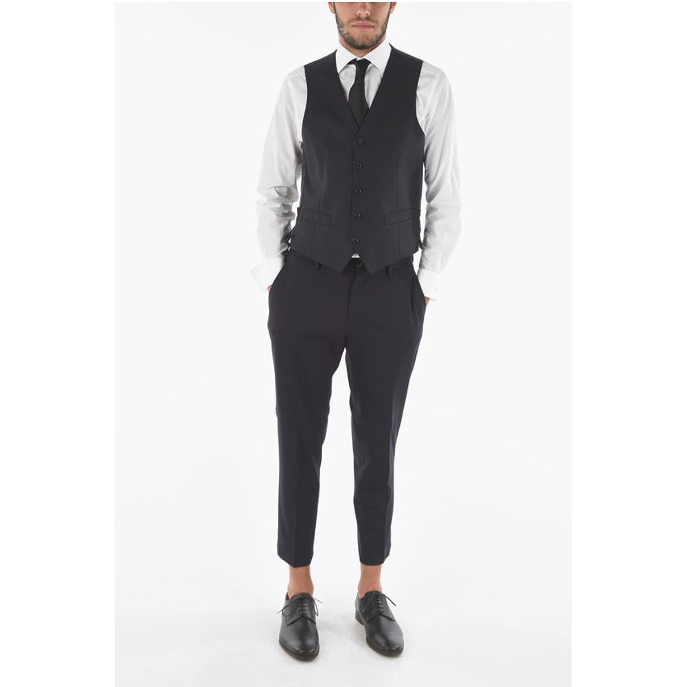 Corneliani CC COLLECTION Virgin Wool REFINED Vest with 5-button Closure