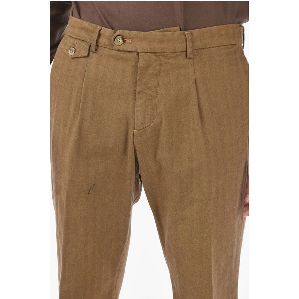 Cruna herringbone patterned single pleat RAVAL1P.S pants