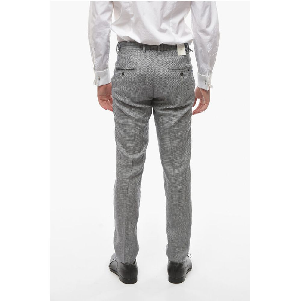 Cruna Houndstooth Motif RAVAL Single Pleat Pants with Breast Pocke