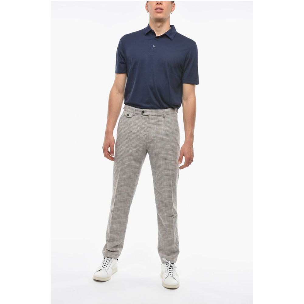 Cruna Houndstooth Motif RAVAL Single Pleat Pants with Breast Pocke