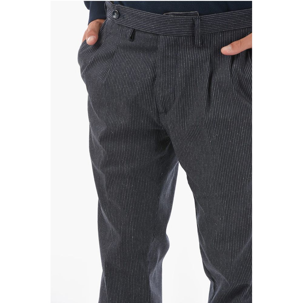 Cruna Double-pleated ROPPONGI2P.L. Pinstriped Pants