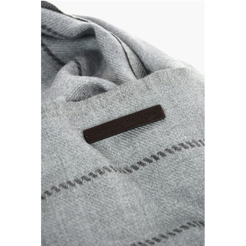 Ermenegildo Zegna Solid Color Scarf with Fringes