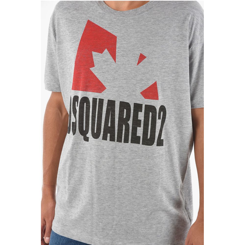 Dsquared² Crew Neck Printed Logo Cotton T-Shirt