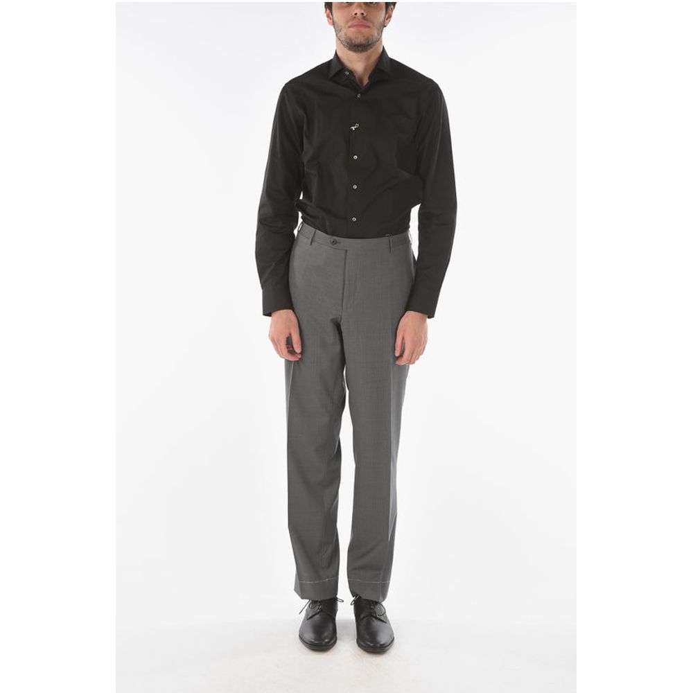 Corneliani Extrafine Virgin Wool LEADER Slack Pants with Basket Weave P