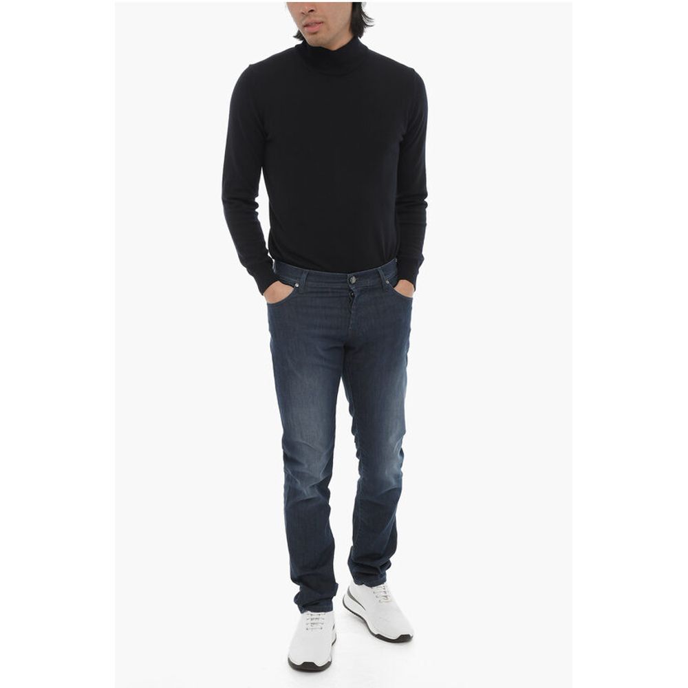 Corneliani ID LUXURY DENIM Dark-washed Jeans with 5 Pockets 17cm