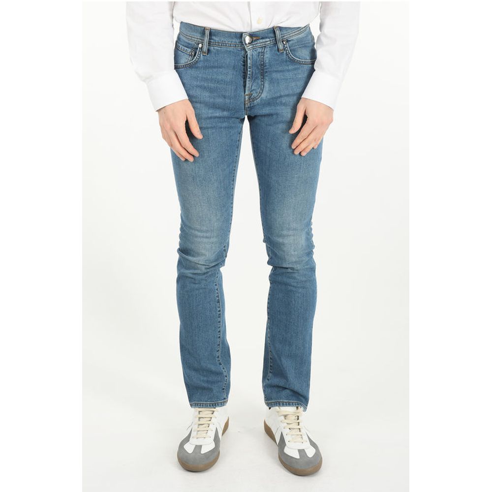 Corneliani ID LUXURY DENIM Stretchy Mid Rise Jeans 17cm