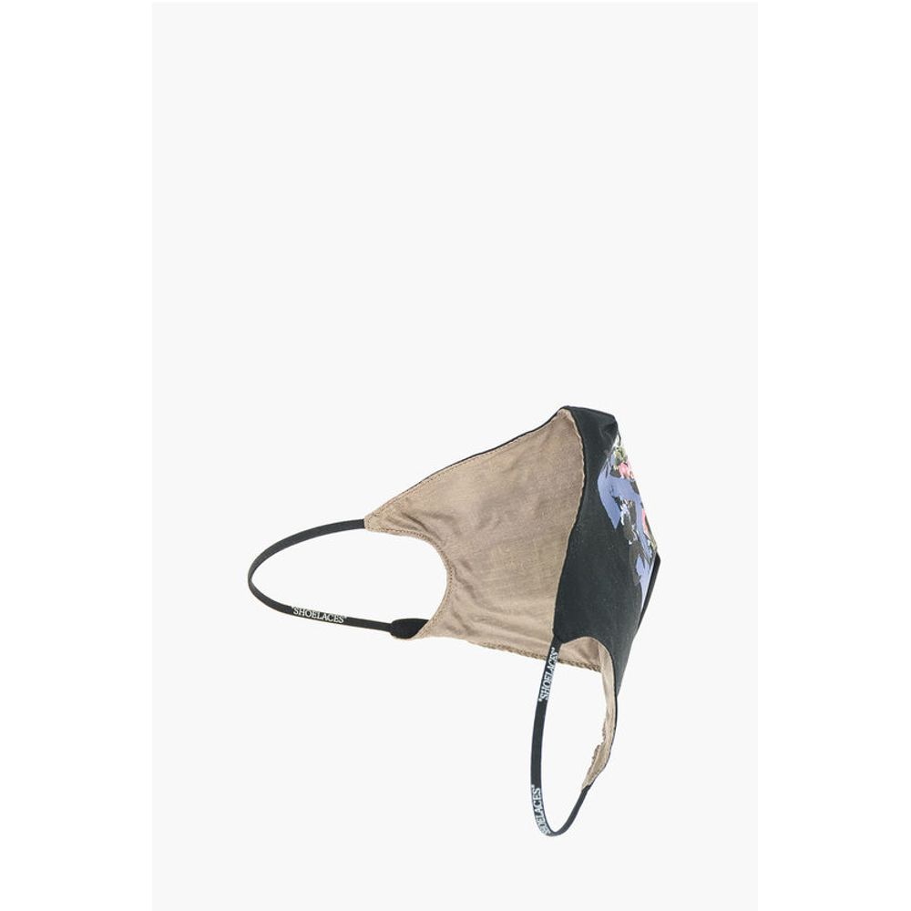 Off-White cotton FLOWER STRIPE ARROW face mask