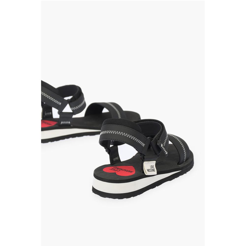 Moschino LOVE zigzag motif EVA30 sandals with touch strap closure